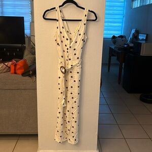 Polka dot with belt jumpsuit